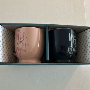 NWOT Couples Coffee or Tea Mugs Set.  “Mr Right & Mrs Always Right” Great Gift.
